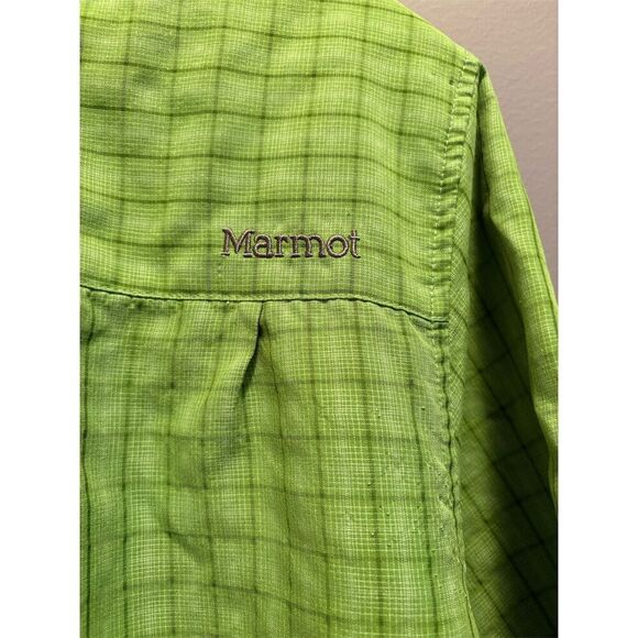 Marmot Men's XL Green Plaid Short Sleeve Button-Up Shirt Casual - Picture 7 of 13